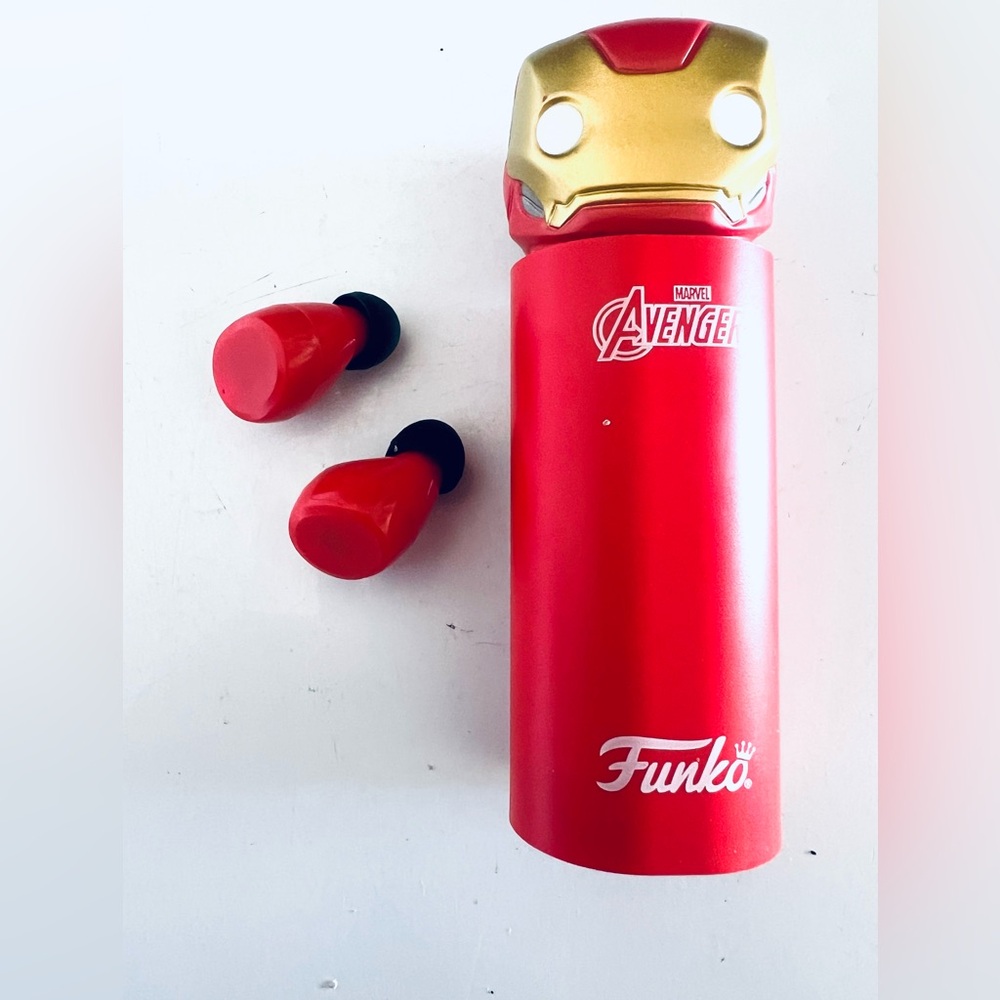 Funko POP! Marvel Avengers Lron Man Red Bluetooth Earbud Headphones W/ USB Cord